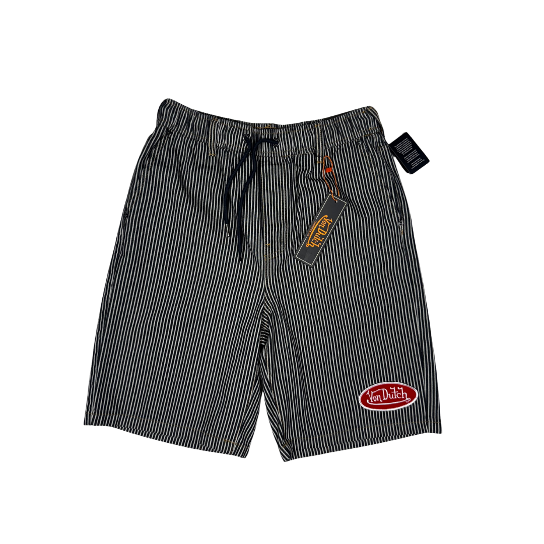 VON DUTCH STRIPED UTILITY SHORTS