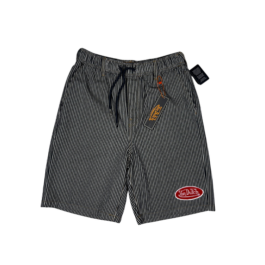 VON DUTCH STRIPED UTILITY SHORTS