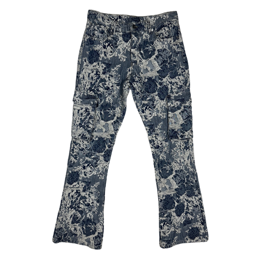 Floral Stacked Skinny Flared Jeans